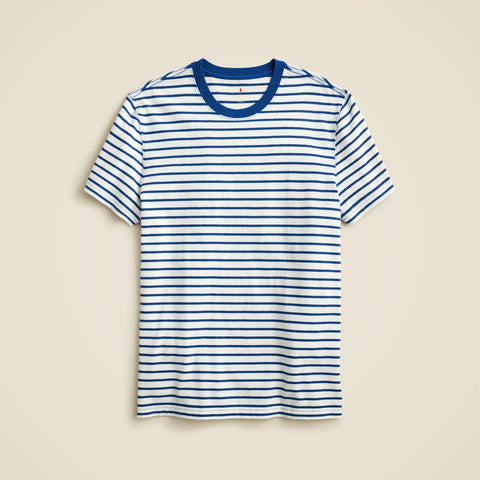 Vintage-wash cotton T-shirt in stripe