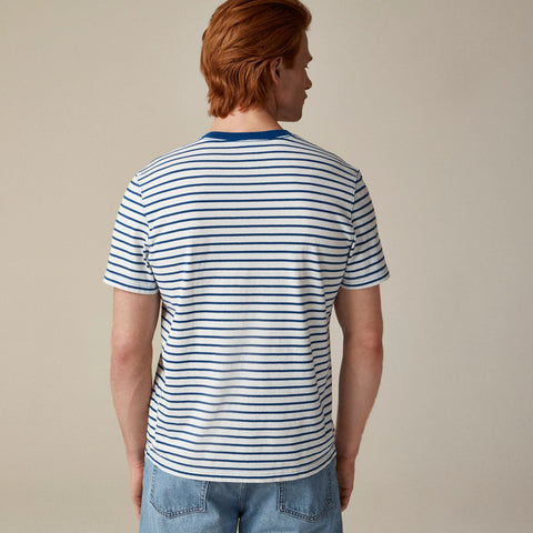 Vintage-wash cotton T-shirt in stripe