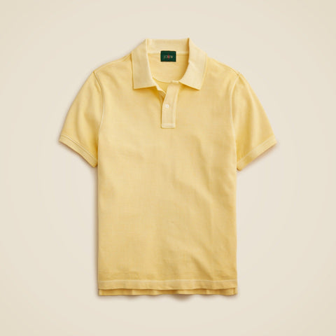 Washed piqué polo shirt