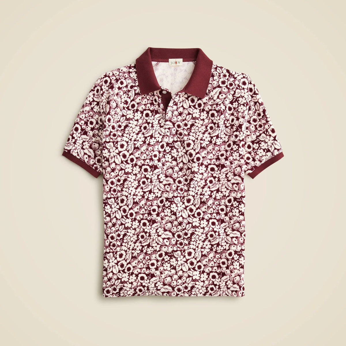 Terry cloth polo shirt in print