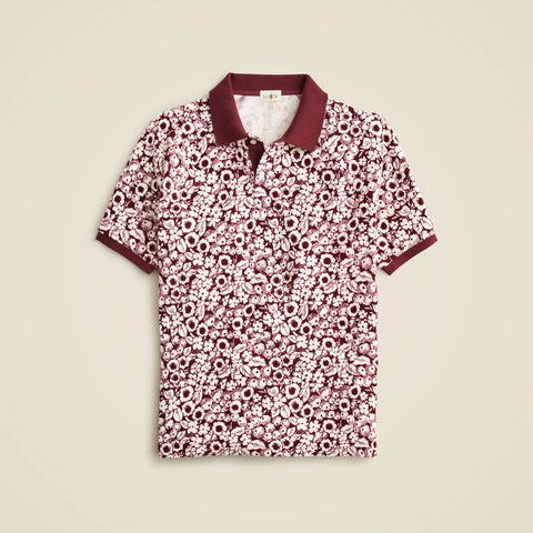 Terry cloth polo shirt in print