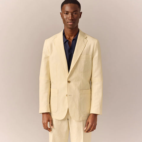 Crosby Classic-fit suit jacket in Italian linen-cotton blend
