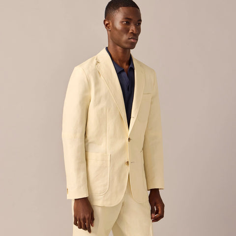Crosby Classic-fit suit jacket in Italian linen-cotton blend