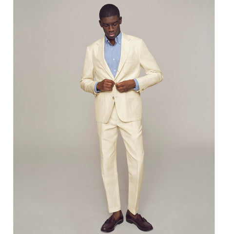 Crosby Classic-fit suit jacket in Italian linen-cotton blend