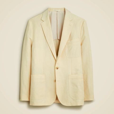 Crosby Classic-fit suit jacket in Italian linen-cotton blend