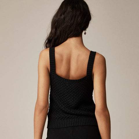 Basket-stitch sweater-tank
