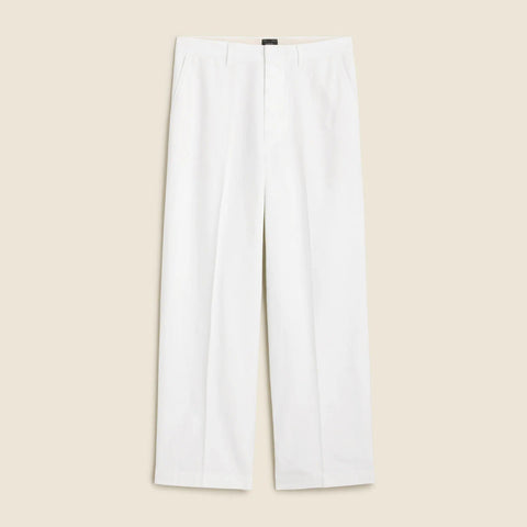 Creased summer trouser in cotton-linen blend