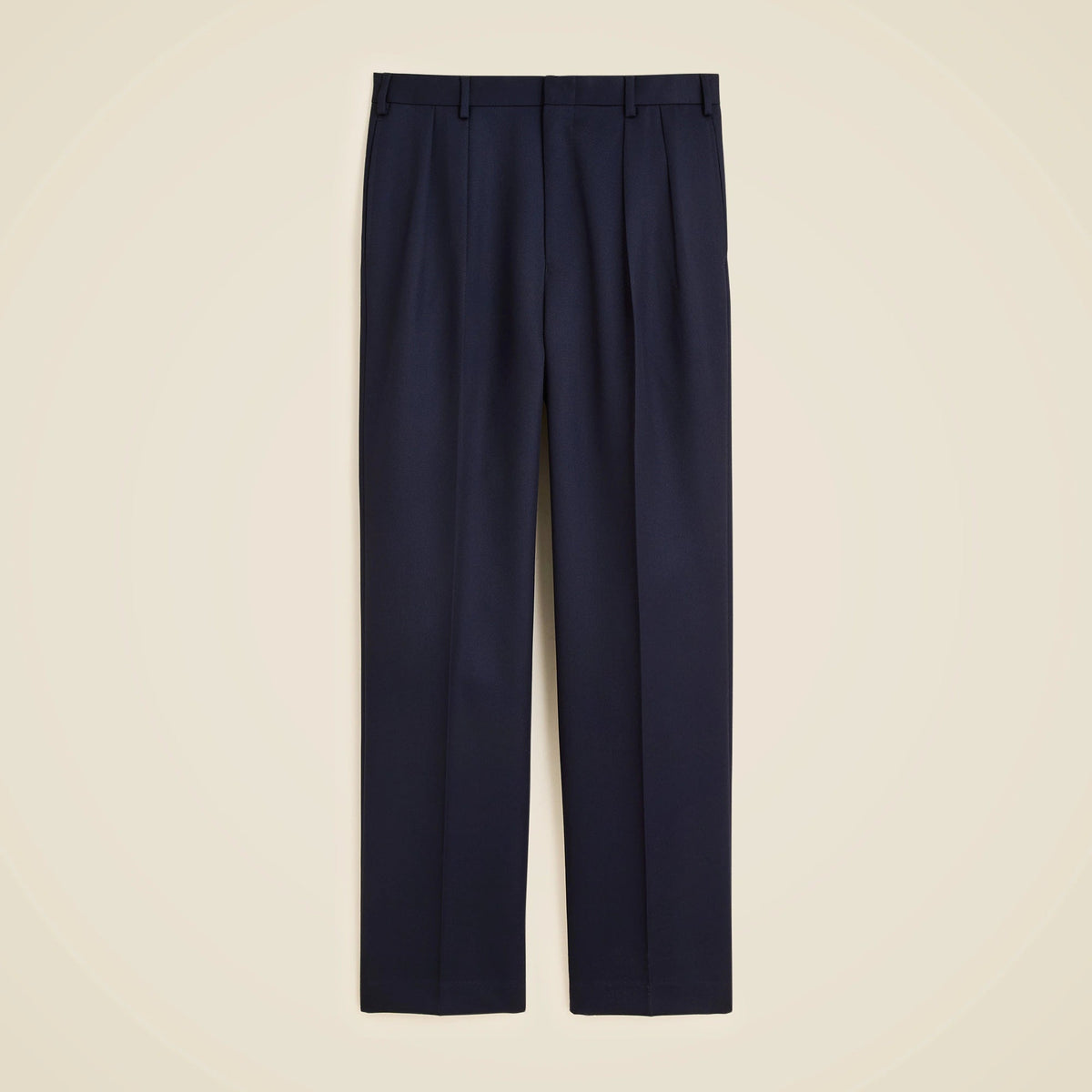 Relaxed-fit double-pleated trouser in Italian wool cavalry twill