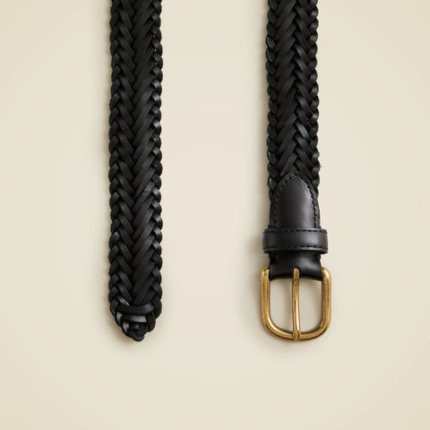 Kids' braided leather belt