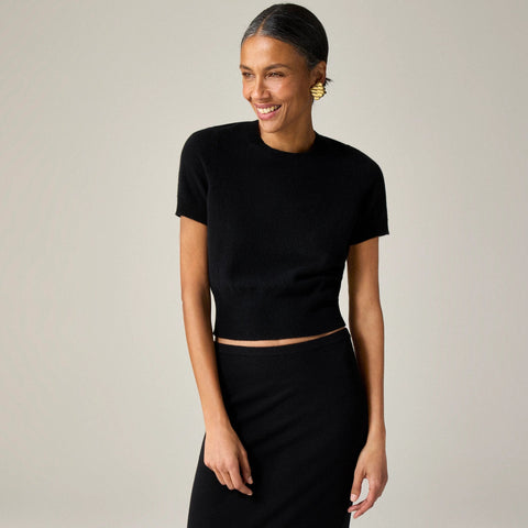 Cashmere shrunken T-shirt