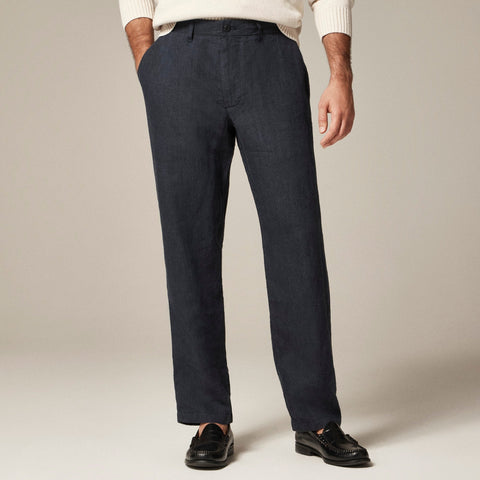 Classic-fit linen trouser