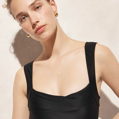 Nia ruched squareneck one-piece