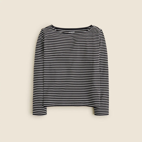 Pima cotton long-sleeve T-shirt in stripe