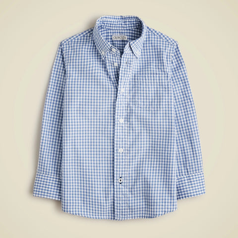 Kids' stretch poplin button-down in gingham