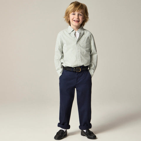 Kids' stretch poplin button-down in gingham