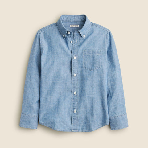 Kids' long-sleeve chambray button-down