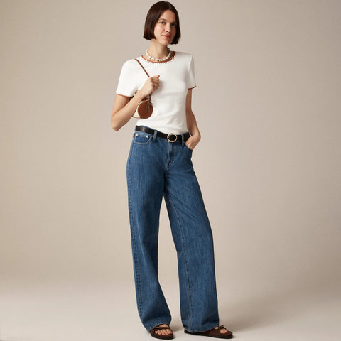 Vintage rib shrunken T-shirt with contrast stitch