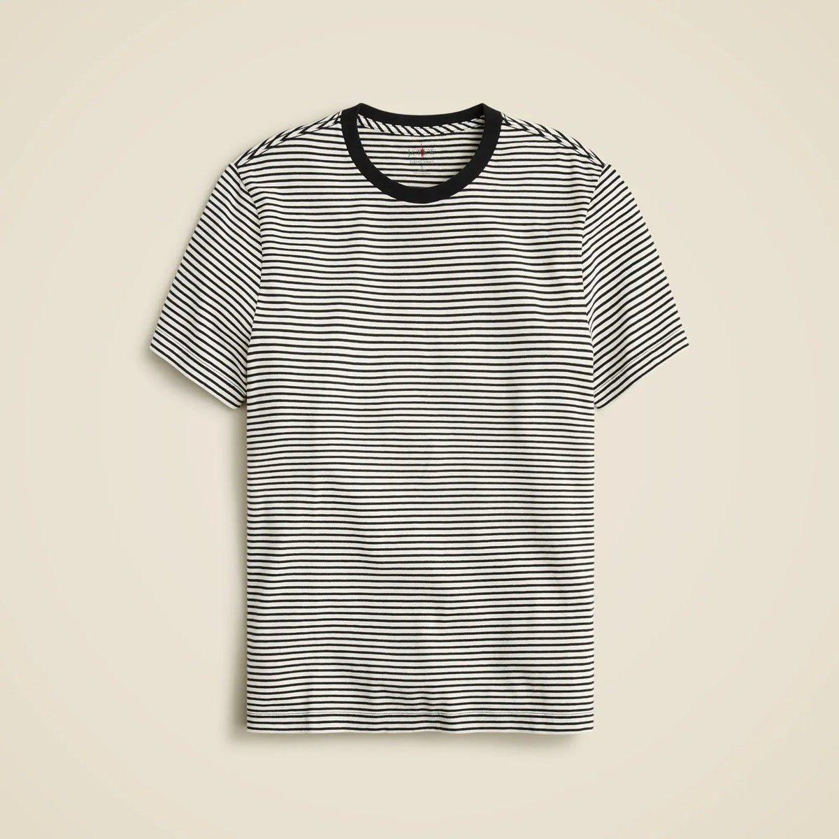 Sueded cotton T-shirt in stripe