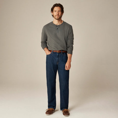 Vintage-wash cotton henley