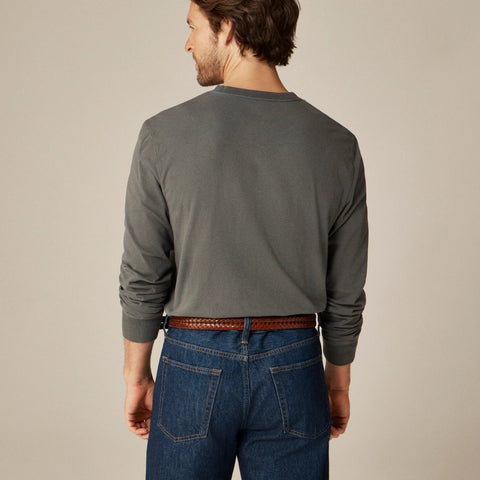 Vintage-wash cotton henley