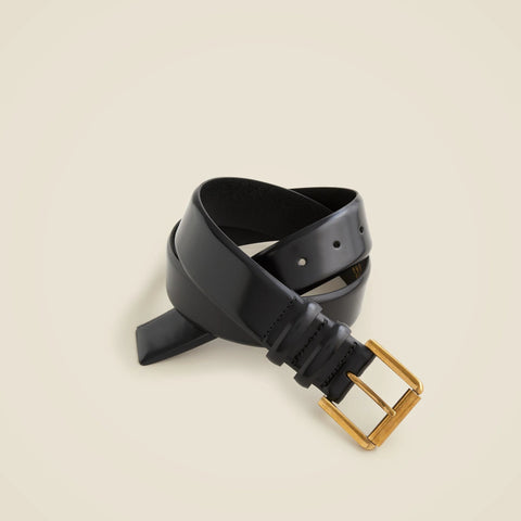 Wide belt in spazzolato leather