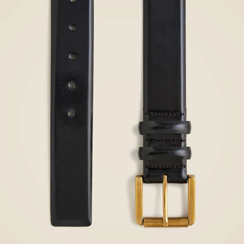 Wide belt in spazzolato leather