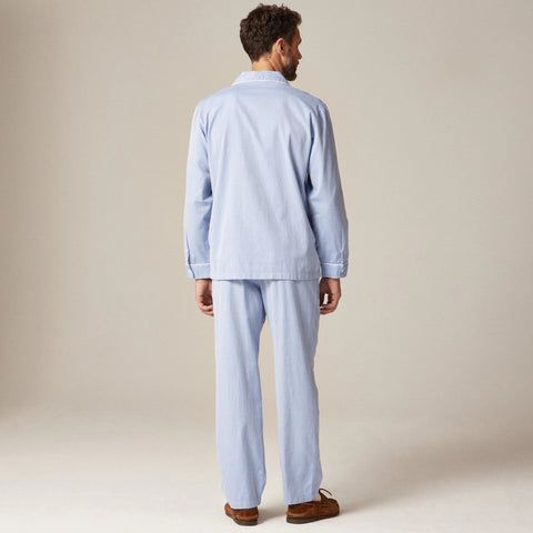 Pajama set in cotton herringbone