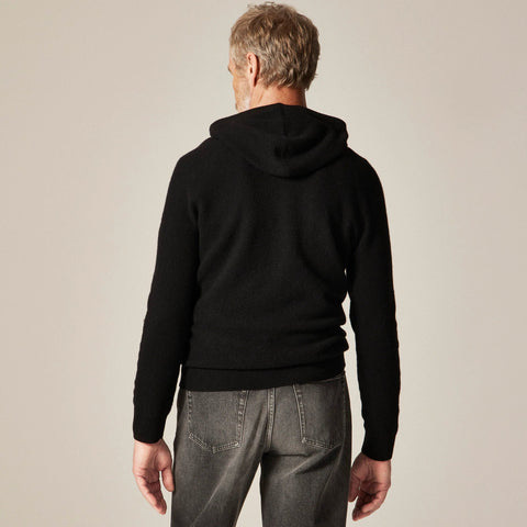 Cashmere waffle hooded sweater