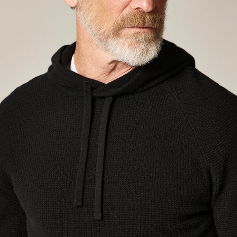 Cashmere waffle hooded sweater