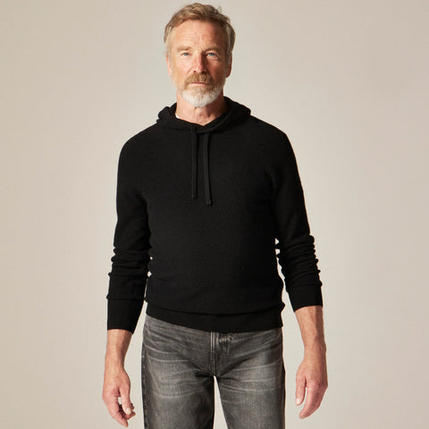 Cashmere waffle hooded sweater