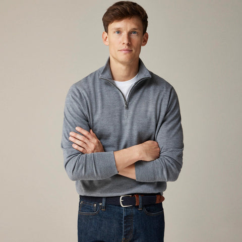 Merino wool half-zip sweater