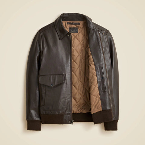 Flight jacket in Italian leather