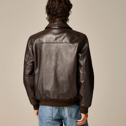 Flight jacket in Italian leather