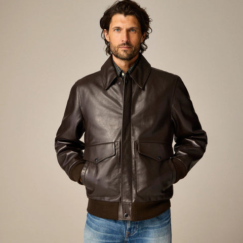 Flight jacket in Italian leather