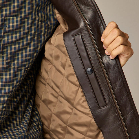 Flight jacket in Italian leather