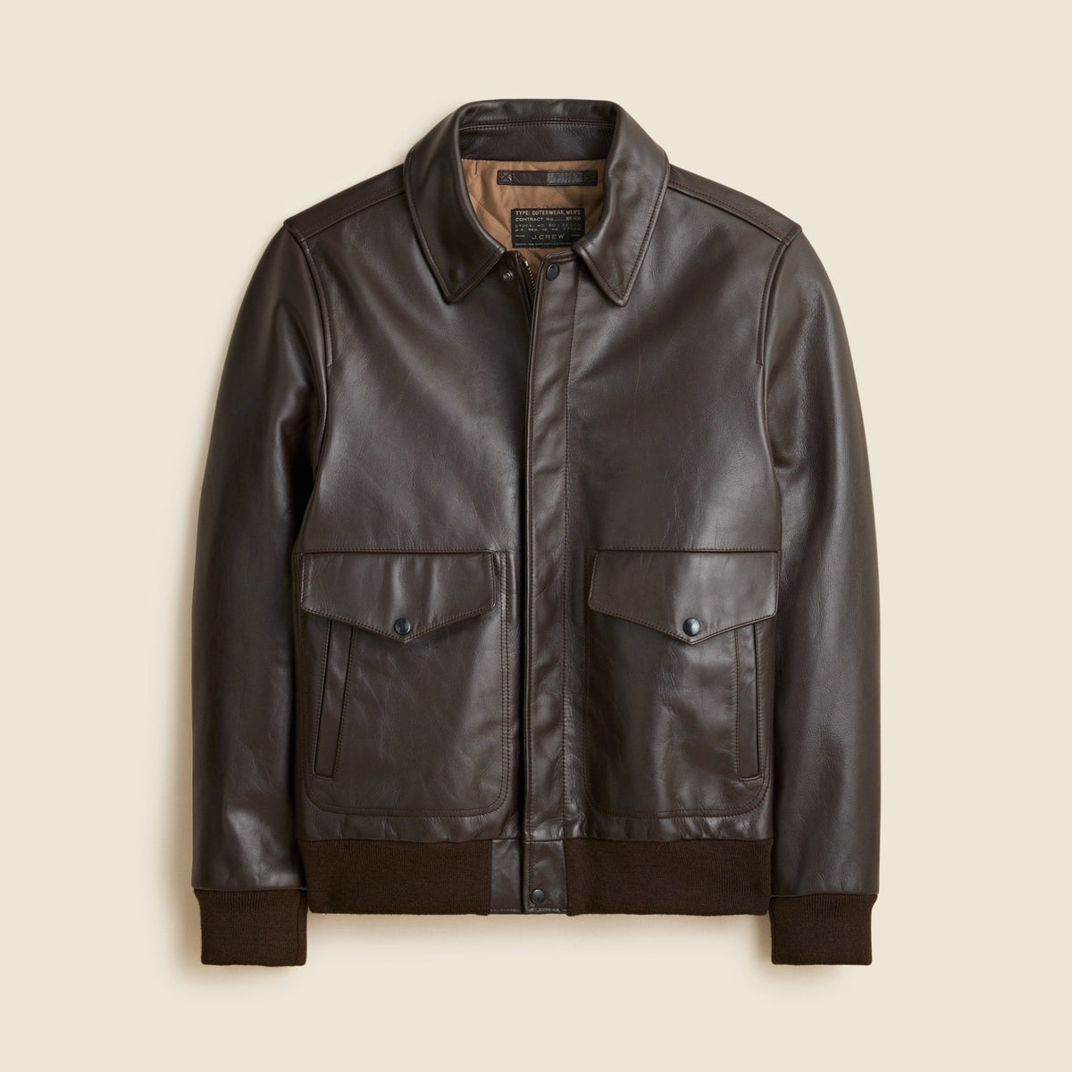 Flight jacket in Italian leather