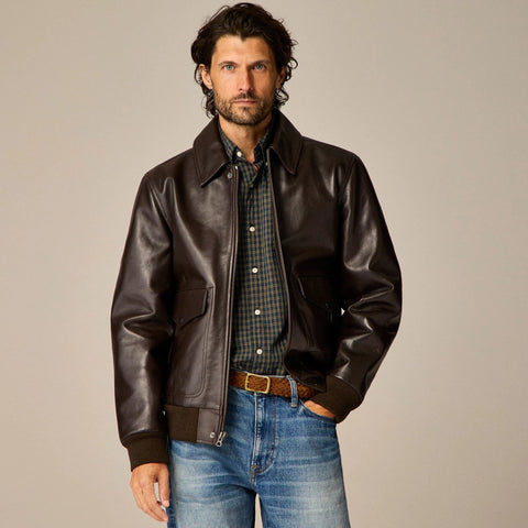 Flight jacket in Italian leather