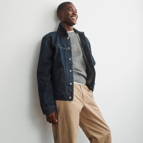 Trucker jacket in selvedge Japanese denim