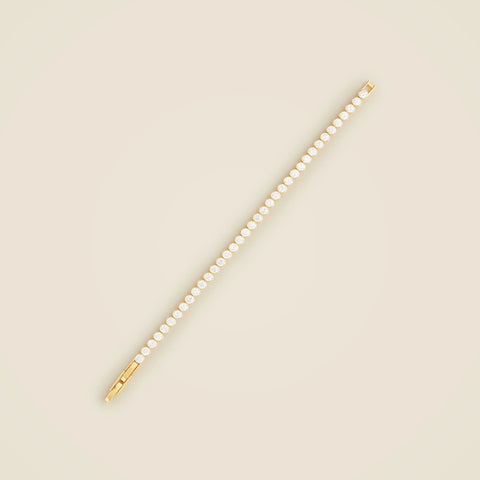 Round cubic zirconia bezel-set tennis bracelet