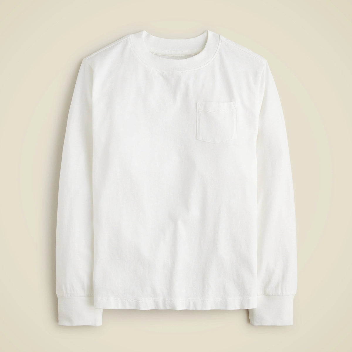 Kids' long-sleeve garment-dyed pocket T-shirt in broken-in-jersey