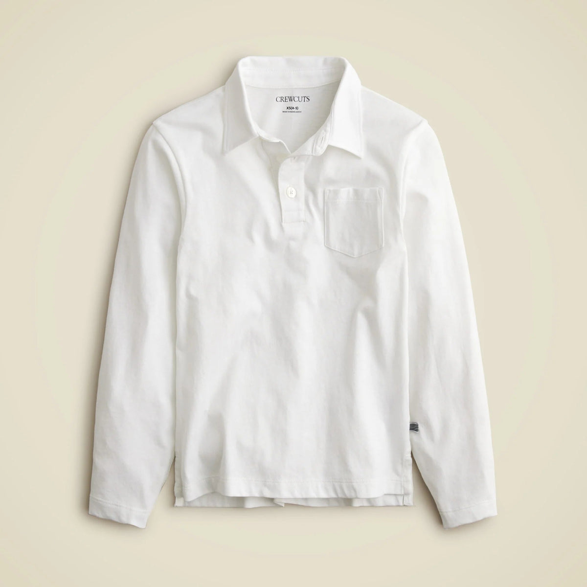 Kids' garment-dyed long-sleeve polo shirt in broken-in-jersey