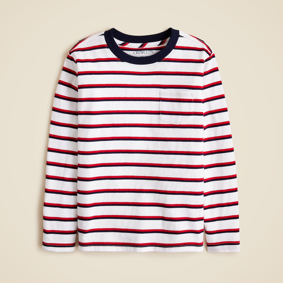 Kids' long-sleeve striped tee in broken-in-jersey