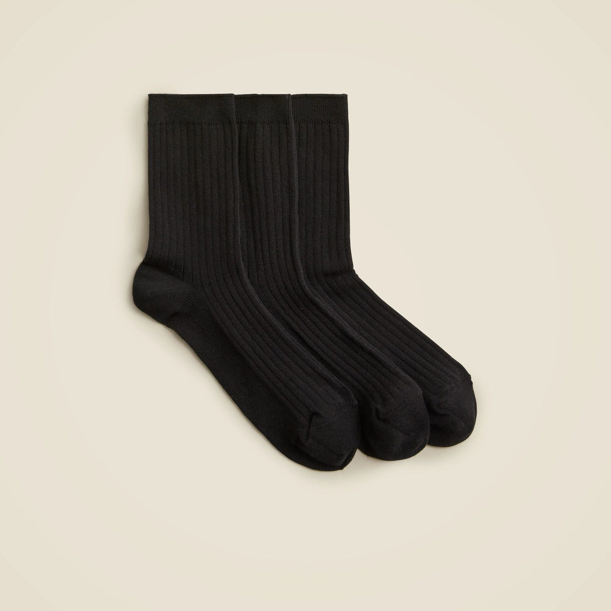 Ribbed cotton bootie socks three-pack