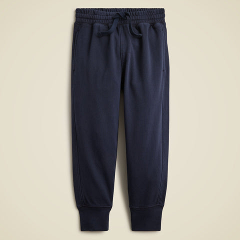 Kids' garment-dyed slim-slouchy jogger pant in terry
