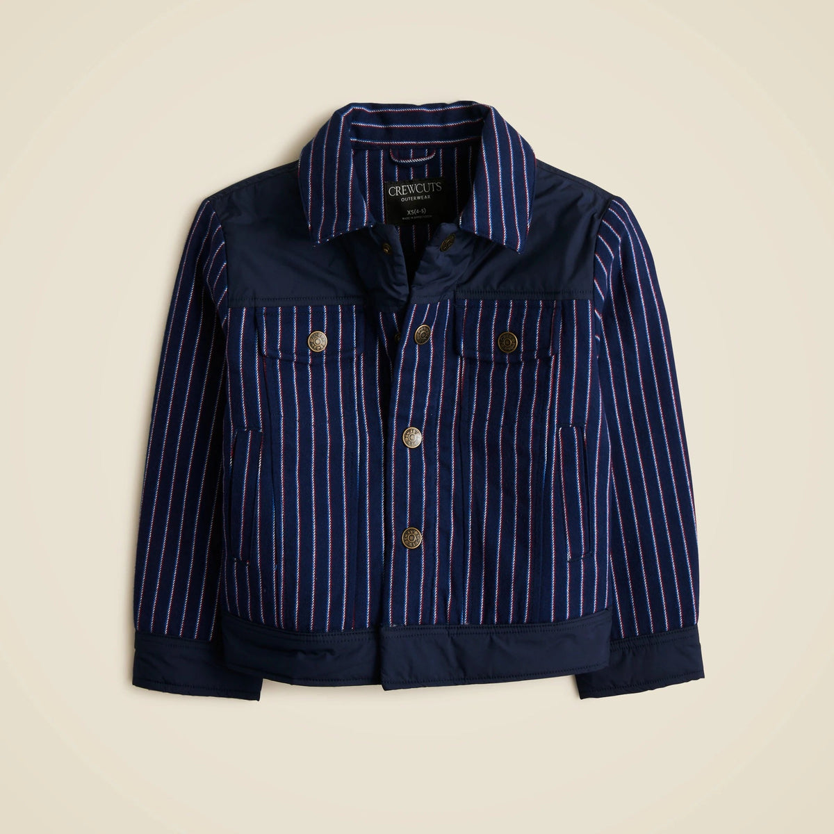 Kids' faux-wool jacket in pinstripe