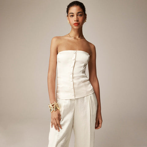 Anna October© X J.Crew corset top in stretch satin