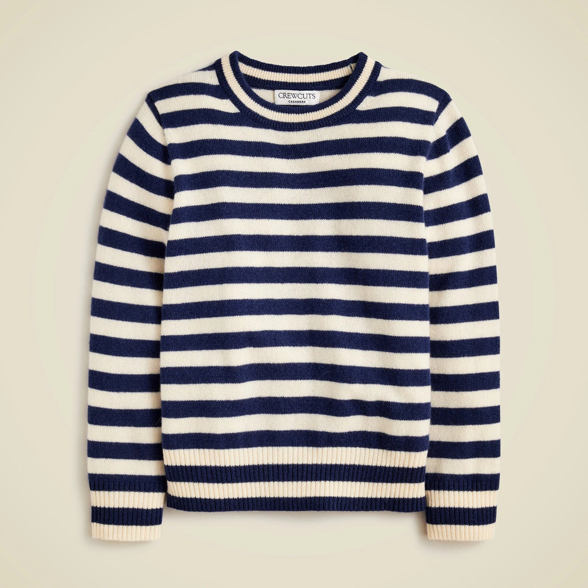 Kids' cashmere crewneck sweater in stripe
