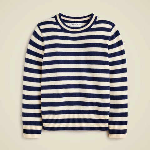 Kids' cashmere crewneck sweater in stripe