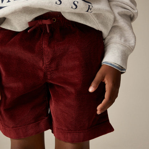 Kids' pull-on short in wide-wale corduroy