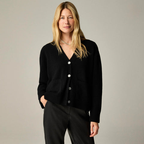 Cashmere patch-pocket cardigan